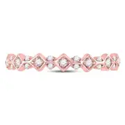 10kt Rose Gold Womens Round Diamond Stackable Band Ring 1/6 Cttw