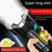 Super Bright Torch LED Flashlight USB Rechargeable Outdoor Tactical Camping