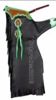 Western Black Leather Top Grain leather Bull Riding Rodeo Chaps :9515