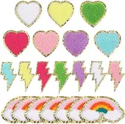 SEWACC Embroidered Patches Set of 21 Iron on Patches for Clothing Adhesive Fine Craftsmanship DIY Decor for Bags Hats