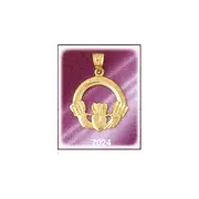 14K Gold Claddagh Pendant