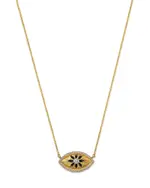 Bloomingdale's Fine Collection Diamond Evil Eye Flower Pendant Necklace in 14K Yellow Gold, 0.40 tcw