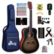 WINZZ AF07TP-MBK-41 Acoustic Guitar with Tiger Stripe Pattern FREE SHIPPING!