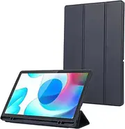 Business Casual Cover Slim Soft TPU Back Smart Magnetic with Pen Slot Holder Case for Samsung Galaxy Tab S9 FE 10.9 X510/X516B-Dark Blue