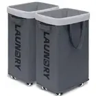 Goodpick Hamper with Wheels, 2-Pack 75L Foldable Laundry Baskets with Removab...
