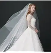 [Kercisbeauty] Cathedral Lace Veil Bridal Lace Veil Drop Veil Wide Lace Veil Chapel Veil with Blusher Bridal veil Single Layer Veil Wedding Hair Accessories