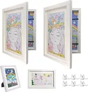 DAGCUXIN Kids Art Frame, 8.5x11 Front Opening Kids Artwork Frames, Kids Artwork A4 Picture Frames Changeable,Artwork Display Storage Frames for Kids Drawings, Artworks, Art Projects, Schoolwork (White 2Pack )