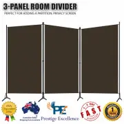 3 Panel Room Divider Freestanding Privacy Screen Partition Décor Brown 260x180cm