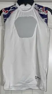 McDavid Hex Sternum Shirt Chest Protector Youth Large White/Flag Camo
