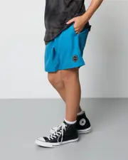 [Skylark] Skylark Boys' Solid Elastic Waist Shorts in Blue Size 14 14 Blue