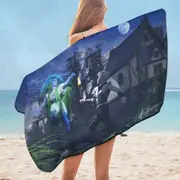 Ghostly Encounter Fiction Art Microfiber Beach Towel