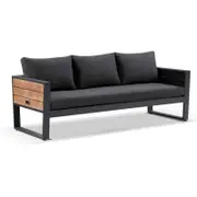 Corfu 3+1+1 Lounge with Coffee Table & Side Table Charcoal - Sunbrella Canvas Coal
