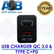 Power Outlet Dual USB Car Charger + Type C+PD 5V 3.0A Input Adapter for Toyot...