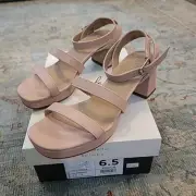 Callie Block Heel Sandals by Wonderly~Sz 6.5M~ Sherbert Ankle Wrap BRAND NEW