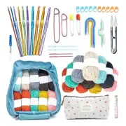 50Pcs Crochet Hooks Set with Case, DIY Knitting Accessories for Making Bag Hat