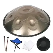 440hz 432hz Pure Hand Forged Steel Quasi Tone Handle Pan Tongue Drum for Yoga...