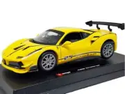 Bburago 1:24 Ferrari 488 Challenge #25 Yellow Diecast Model Car 18-26307 New