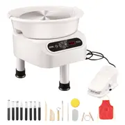 Pottery Wheel, 10 inch Pottery Forming Machine, 350W Electric Wheel for Pottery with Foot Pedal and LCD Touch Screen, Direct Drive Ceramic Wheel with 3 Support Legs for DIY Art Craft,