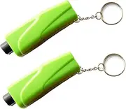 Window Breaker Seatbelt Cutter 2-in-1 Car Glass Breaker Keychain Emergency Escape Tool for Land and Underwater, Car Safety Hammer Automotive Life Safety Tools Kit (Green Pack of 2)