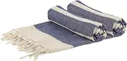 Nicola Spring Turkish Cotton Bath Towels - 170 x 90cm - Navy Stripe - Pack of 2 - Lightweight & Absorbent Large Adults Drying Beach Towel Bathroom Gym Cloth Sauna Hammam Shower Sheet