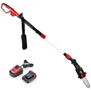 BAUMR-AG PC3 20V SYNC Cordless Pole Saw Kit, 8 inch Chainsaw Pruner, Telescopic Handle, with Battery and Charger Kit