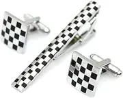 [WHIMSIMART] Tie bar Tie Clip and Cufflinks Set For Men Meter Tie Clips Cufflink Set Copper Tie Bar Tie Collar Pin Crystal (Color : 2)