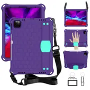 Catzon Hive iPad Case For iPad Pro11//Air4 10.9 Durable Stand Cover With Shoulder Strap-PurpleAqua