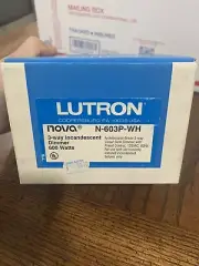NEW LUTRON N-603P-WH NOVA 3 WAY PRESET DIMMER, WHITE NOVA NIB