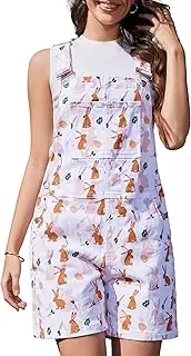 [Bindefon] Unisex Bib Overalls Men Adjustable Straps Work Coveralls Shorts Jumpsuit for Women