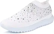 [WestIsand] Women Flats Sneakers Bling Sneakers Casual Slip On Sock Trainers Summer Women Vulcanize Shoe