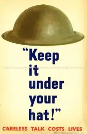 bedroom design Keep it Under your Hat (UK) WW2 war propaganda art poster