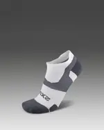 Vectr Light Cushion No Show Compression Socks, 2XU, S, White/Grey, Unisex