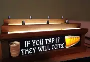 LED 7 beer tap handle display IF YOU TAP IT THEY WILL COME bar sign built in