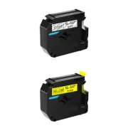 2PK Compatible For Brother P-touch 12mm Label Tape M-K131 M-K631 Clear/Yellow