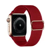 Nevenka Stretchy Solo Loop Strap 38/40/41mm 42/44/45mm Adjustable Elastics Weave Strap for iWatch Series7/6/5/4/3/2/1 SE-Red