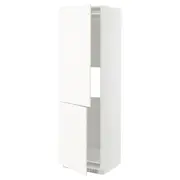 METOD hi cab f fridge or freezer w 2 drs, white/Vallstena white, 60x60x200 cm