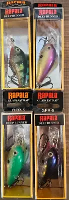 Four Rapala Glass Fat Rap GFR-5 New Lures, in box, never used