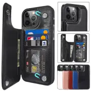 For iPhone 15 14 13 12 11 Pro Max 8 7 SE Plus XS Case Leather Wallet Flip Cover