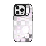 iPhone 16 Pro Mirror Ring Stand Case MagSafe Compatible lovely mochi checkers by sleepydaze