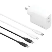 Cygnett ChargePlus 60W Dual Wall Charger 1m White