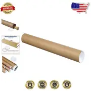 Kraft Mailing Tubes with Secure Caps - 3" x 20", Pack of 24 for Safe Shipping