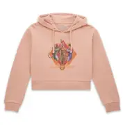 Wakanda Forever Nakia Okoye And Shuri Composition Women's Cropped Hoodie - Dusty Pink