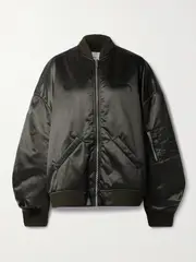 [HALFBOY] HALFBOY - Oversized Embroidered Padded Shell Bomber Jacket - Army green - x small x small Green