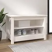 Shoe Bench White 70x38x45.5 cm Solid Wood Pine Shoe Storage