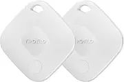 Yipoyilo Air Tracker Tag, Smart Key Finder Compatible with Apple Find My (iOS Only), 2 Lanyards, Replaceable Battery, Tracker Item Locator for Bag Key Wallets, 2 Pack White
