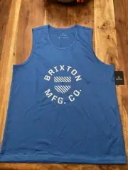 BRIXTON SHIELD CREST MESH TANK TOP SKY BLUE BRIXTON SUPPLY SZ SMALL