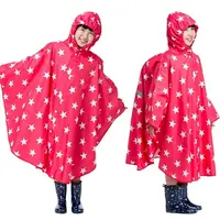在飛比找PChome24h購物優惠-【東伸】滿天星兒童日系斗篷雨衣-桃粉色(雨衣 斗篷 兒童)