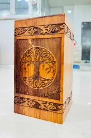 Cremation Urn For Human Ashes Urns - Wooden Pet Cremation Box - Tree of Life