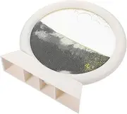 COSMEVIVI 3D Moving Sand Art Picture Office Home 5 Inches White Frame Black Sand Hourglass Decor