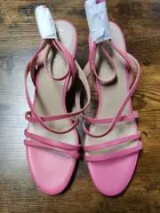 Cole Haan Women's Addie Strappy Sandal Heel, Camelia Rose Leather-Size 10.5
